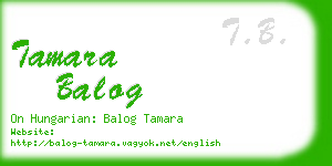 tamara balog business card